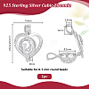 1Pc 925 Sterling Silver Micro Pave Clear Cubic Zirconia Bead Cage Pendants STER-PH0004-86-2