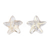 Transparent Spray Painted Glass Beads GLAA-N035-027-D01-1