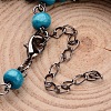 Trendy Wood Beaded Charm Anklets AJEW-AN00116-07-3
