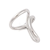 Non-Tarnish 304 Stainless Steel Criss Cross Open Cuff Finger Rings for Unisex RJEW-S414-09B-P-1