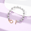 201 Stainless Steel Round Beaded Bracelets for Women SA-CBA2E59-04P-4