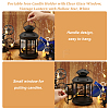 Portable Iron Candle Holder with Clear Glass Window AJEW-WH0299-85B-3