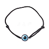 Blue Evil Eye Resin Link Bracelets for Women BJEW-JB10795-1