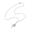 Star Alloy Cable Chain Pendant Necklaces for Women NJEW-JN05039-4