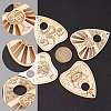 40Pcs 4 Styles Unfinished Wood Planchettes WOOD-CJ0001-76-8