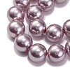 Baking Painted Pearlized Glass Pearl Round Bead Strands PEAR-H019-02E-03-4