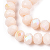 Electroplate Opaque Solid Color Glass Beads Strands EGLA-A034-P6mm-L20-2