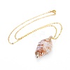 Electroplate Spiral Shell Pendants Necklaces and Dangle Earrings Jewelry Sets SJEW-JS01014-4