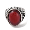 Oval Resin Finger Ring RJEW-B107-15AS-02-3