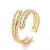 Brass Hollow Out Rectangle Open Cuff Ring for Women RJEW-E072-26G-1