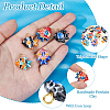 10Pcs 5 Colors Hand Painted Fish Porcelain Pendants. with Iron Loops PALLOY-HS00025-4