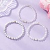 3Pcs Natural Howlite & Selenite & Quartz Crystal Round Beads Stretch Bracelets for Women BJEW-JB13058-2