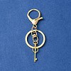 304 Stainless Steel Initial Letter Key Charm Keychains KEYC-YW00004-25-2