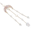 Natural Ametrine Chip Beads & Glass Beads & Brass Hanging Suncatchers HJEW-JM04754-4