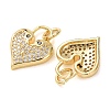 Valentine's Day Brass Micro Pave Clear Cubic Zirconia Pendants CU-E003-17G-F-2