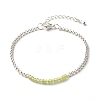 Natural Peridot Beaded Bracelets BJEW-JB06384-05-1