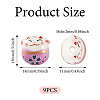 9Pcs Handmade Printed Porcelain Beads PORC-TADJ0001-01E-3