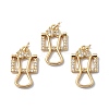 Rack Plating Brass Micro Pave Clear Cubic Zirconia Pendants KK-H434-36G-3