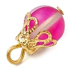 Synthetic Moonstone Round Pendants PALLOY-JF03133-01-5