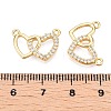 Brass Micro Pave Clear Cubic Zirconia Pendants KK-T073-22G-3