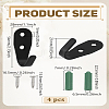 Iron Wall Mounted Coat Hook Hangers AJEW-WH0348-684-2