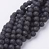 Natural Lava Rock Beads Strands G-E005-1-1