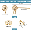 Beebeecraft 10pcs Brass Ball Stud Earring Findings KK-BBC0011-13-2