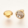 Double Brass Rhinestone Cap Rivets FIND-WH0028-01A-G-2