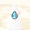 304 Stainless Steel with Glass Cuff Rings for Women RJEW-K309-41A-3