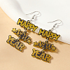 Chic Word HAPPY NEW YEAR Acrylic Dangle Earrings GJ7025-2-1