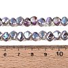 Electroplate Transparent Glass Beads Strands EGLA-Q133-01A-07-4