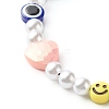 ABS Plastic Imitation Pearl and Imitate Austrian Crystal Bicone Glass Beads Mobile Straps HJEW-JM00554-6