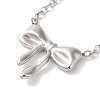 Non-Tarnish 304 Stainless Steel Cable Chain Bowknot Pendant Necklaces NJEW-Z041-03P-03-1