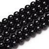 Natural Black Tourmaline Beads Strands X-G-L554-02-8mm-1