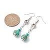 Synthetic GreenTurquoise Dangle Earrings EJEW-JE05621-01-3