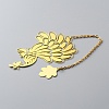 Chinese Style Brass Enamel Peacock Pendant Bookmarks AJEW-WH0401-13-2