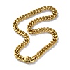 Ion Plating(IP) 304 Stainless Steel Cuban Link Chain Necklaces NJEW-P288-27G-1