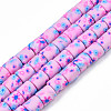 Handmade Polymer Clay Bead Strands CLAY-T020-10D-1