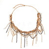 Aolly & Resin Multi-Layered Tassel Bib Necklaces for Women WG8E8DB-01-5