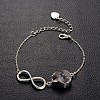 Natural Druzy Agate Link Bracelets BJEW-JB01904-5