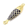 Brass Enamel Fish Connector Charms KK-H527-11G-02-2