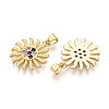 Brass Micro Pave Cubic Zirconia Pendants KK-D357-26G-2