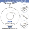 304 Stainless Steel Paperclip Chains Necklaces & Bracelet Jewelry Sets SJEW-SC0001-07P-2