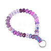 Resin Rondelle Bead with Polyester & Spandex Cord Phone Hand Strap Chains HJEW-TADJ0013-2