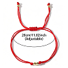 Adjustable Brass Round Bead Polyester Braided Cord Bracelets for Women ZQ0354-2-2