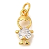 Rack Plating Brass Micro Pave Cubic Zirconia Charms KK-I716-23G-01-1