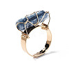 Adjustable Natural Kyanite Finger Rings RJEW-T019-02B-KC-4