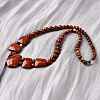 Natural Red Jasper Faceted Bib Graduated Beaded Necklaces for Women NJEW-B128-01O-3