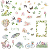 8 Sheets 8 Styles Spring Theme PVC Waterproof Wall Stickers DIY-WH0345-077-1