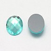 Faceted Glass Oval Cabochons X-GGLA-F008C-15-2